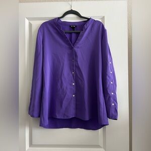 Purple Button-Up Women's Top